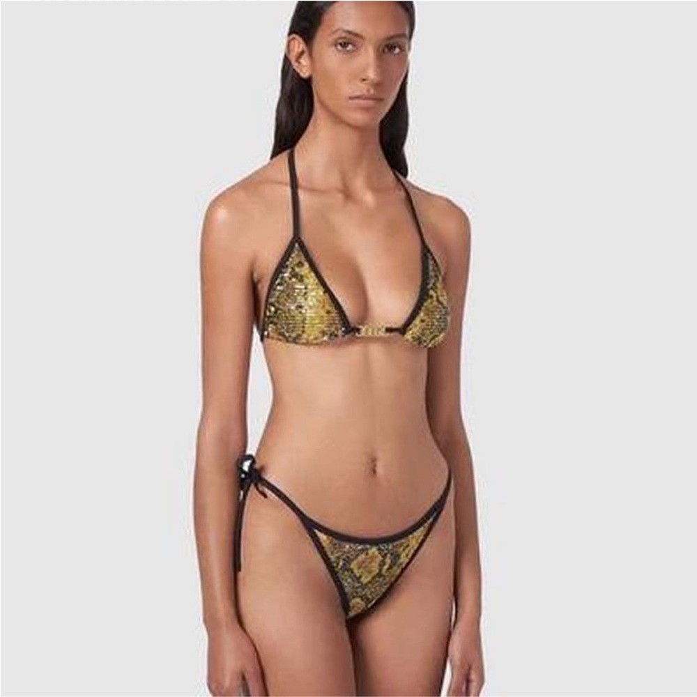 GCDS Sequin Embellished Triangle Bikini, as worn by Dua Lipa (Originally $220)